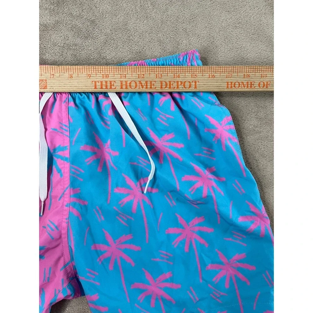 Chubbies Swim Trunks Men XL Pink Blue Palm Tree Colorblock 5.5 Inch Inseam Lined